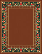 Red and Green Festive Border Rug