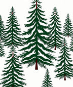 Evergreen Forest Silhouette Trees Rug