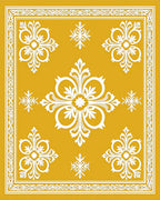 Golden Ochre White Filigree Medallion Rug