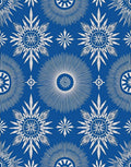 White Sunburst Mandala Blue Rug