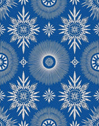 White Sunburst Mandala Blue Rug