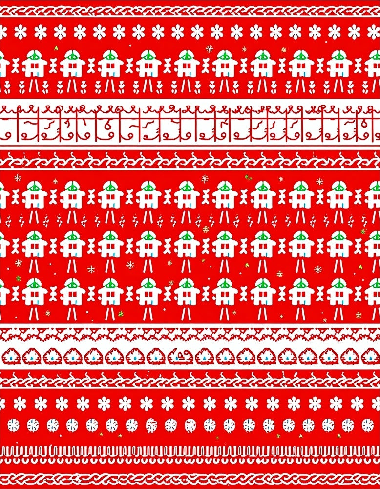 Red White Holiday Village Stripes Rug