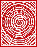 Red White Star Swirl Spiral Rug