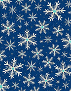 Midnight Blue Winter Snowflake Scatter Rug