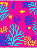 Vivid Pink Coral Fish Scene Rug