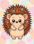 Cute Hedgehog With Flowers Background Rug