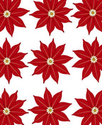 Crimson Poinsettia Blooms Repeating Rug