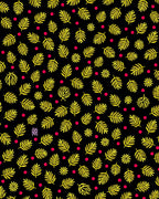 Yellow Ferns And Crimson Dots Rug