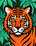 Bold Orange Tiger Jungle Portrait Rug