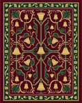 Vibrant Burgundy Floral Lamp Motif Rug