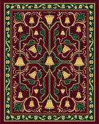 Vibrant Burgundy Floral Lamp Motif Rug