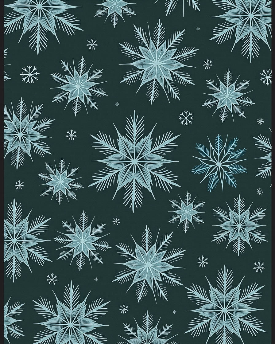 Winter Frost Snowflake Teal Rug