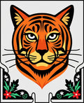 Bold Orange Tiger Floral Border Rug