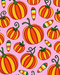 Orange Yellow Striped Pumpkin Print Rug