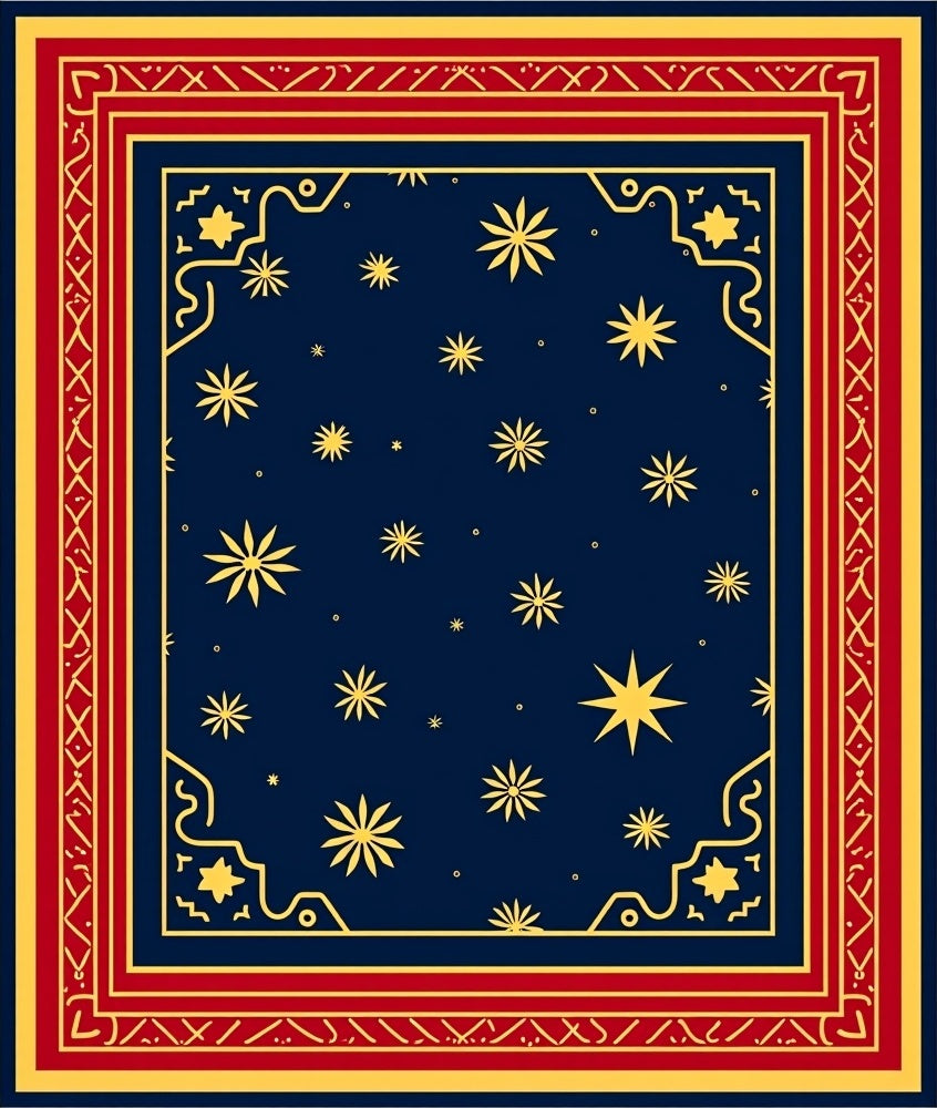 Midnight Blue Starry Field Rug