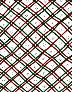 Crimson Green Diagonal Crossing Shapes Rug