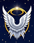 Celestial White Angel Wings Starry Night Rug