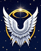 Celestial White Angel Wings Starry Night Rug