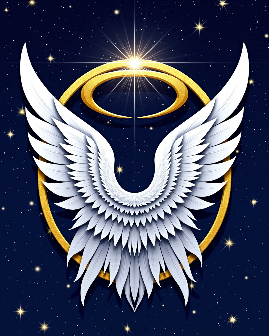 Celestial White Angel Wings Starry Night Rug