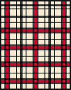 Classic Red Black Plaid Checkered Rug