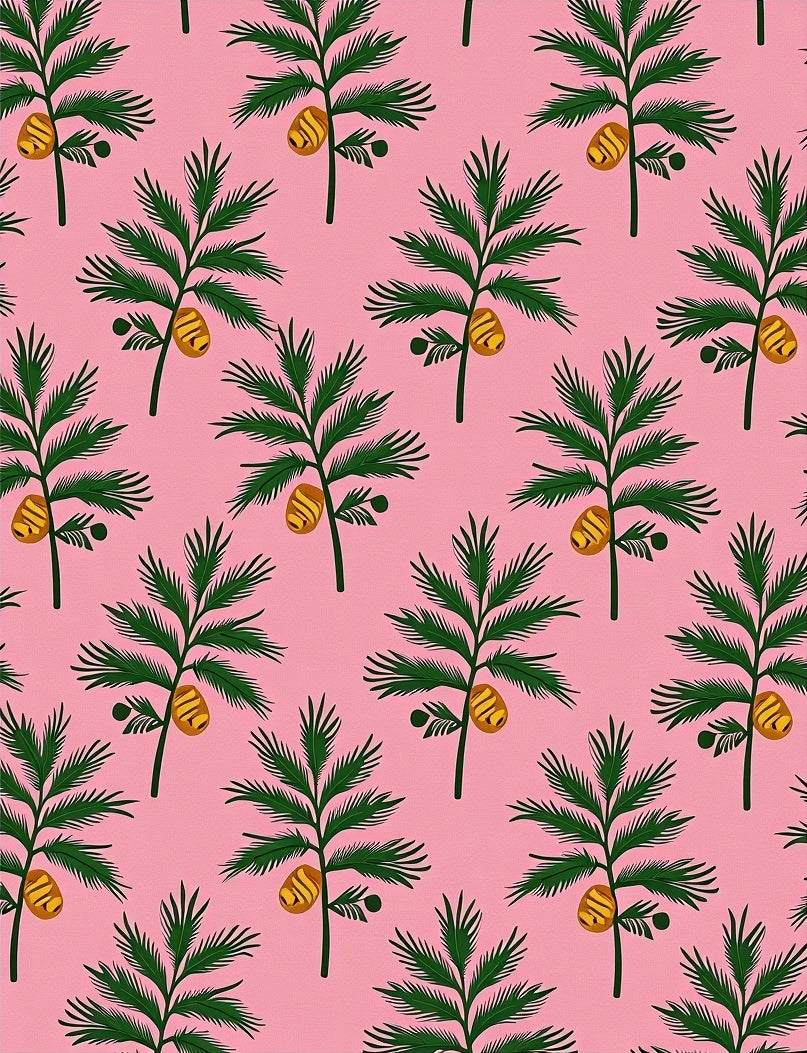 Tropical Green Palm Fern Citrus Rug