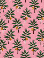 Tropical Green Palm Fern Citrus Rug