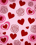 Pink Hearts And Roses Abstract Rug