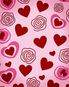 Pink Hearts And Roses Abstract Rug