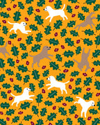 Playful Dogs Amber Leaf Cluster Rug