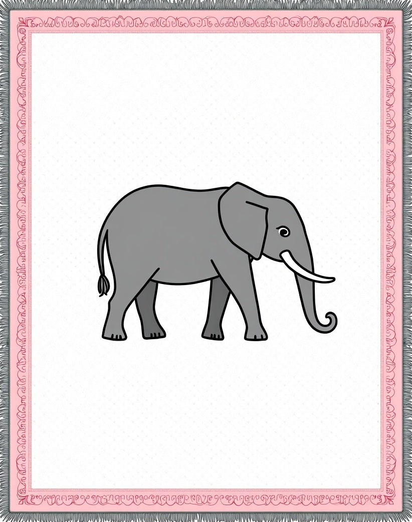 Gray Elephant Whimsical Pinstripe Rug