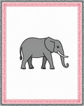 Gray Elephant Whimsical Pinstripe Rug