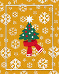 Golden Snowflakes Christmas Tree Rug