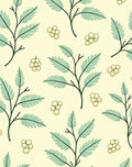 Light Yellow Botanical Branch Clusters Rug