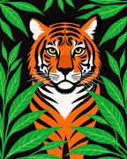 Vibrant Tiger Tropical Greenery Rug