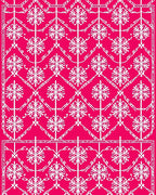 Bright Pink Snowflake Lattice Rug