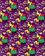 Purple Gift Bow Music Notes Rug