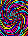 Vibrant Psychedelic Swirl Stripes Rug