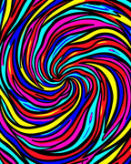 Vibrant Psychedelic Swirl Stripes Rug