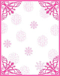 Pink Snowflake Corner Accents Rug