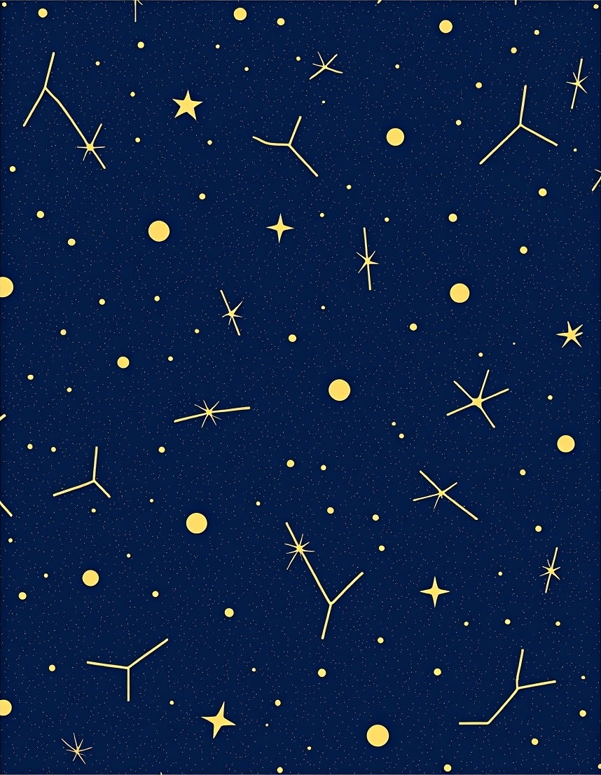 Cosmic Yellow Stars Night Rug