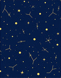 Cosmic Yellow Stars Night Rug