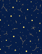 Cosmic Yellow Stars Night Rug
