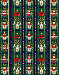 Green Festive Character Stripe Rug