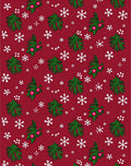 Holliday Green Fir Snowflakes Red Rug