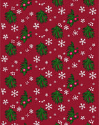 Holliday Green Fir Snowflakes Red Rug