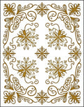 Golden Floral Scrollwork Medallion Background Rug