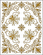 Golden Floral Scrollwork Medallion Background Rug