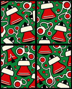 Crimson Bell and Scissor Jubilee Rug