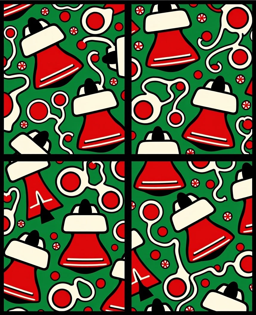 Crimson Bell and Scissor Jubilee Rug