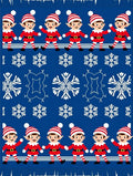 Jolly Elves Snowflake Blue Knit Rug